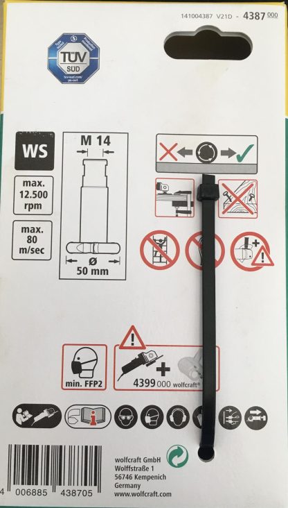 Wolfcraft Frézovací kotouč pro úhlovou brusku, Ø 50 mm 4387000 - Image 3